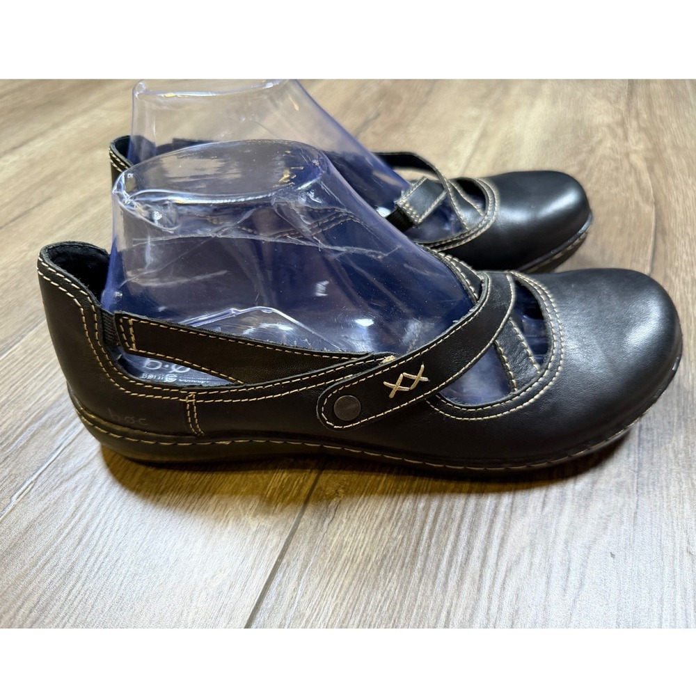 b.o.c. Born Concept Black Leather Mary Jane Flats Z05003 Size 8M
